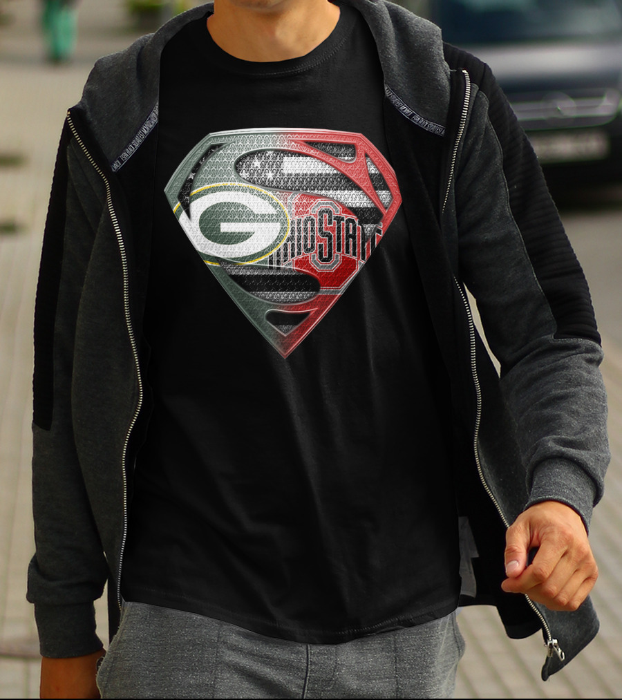 Packers Ohio State Superman Logo Fusion Sspus140 T-Shirt