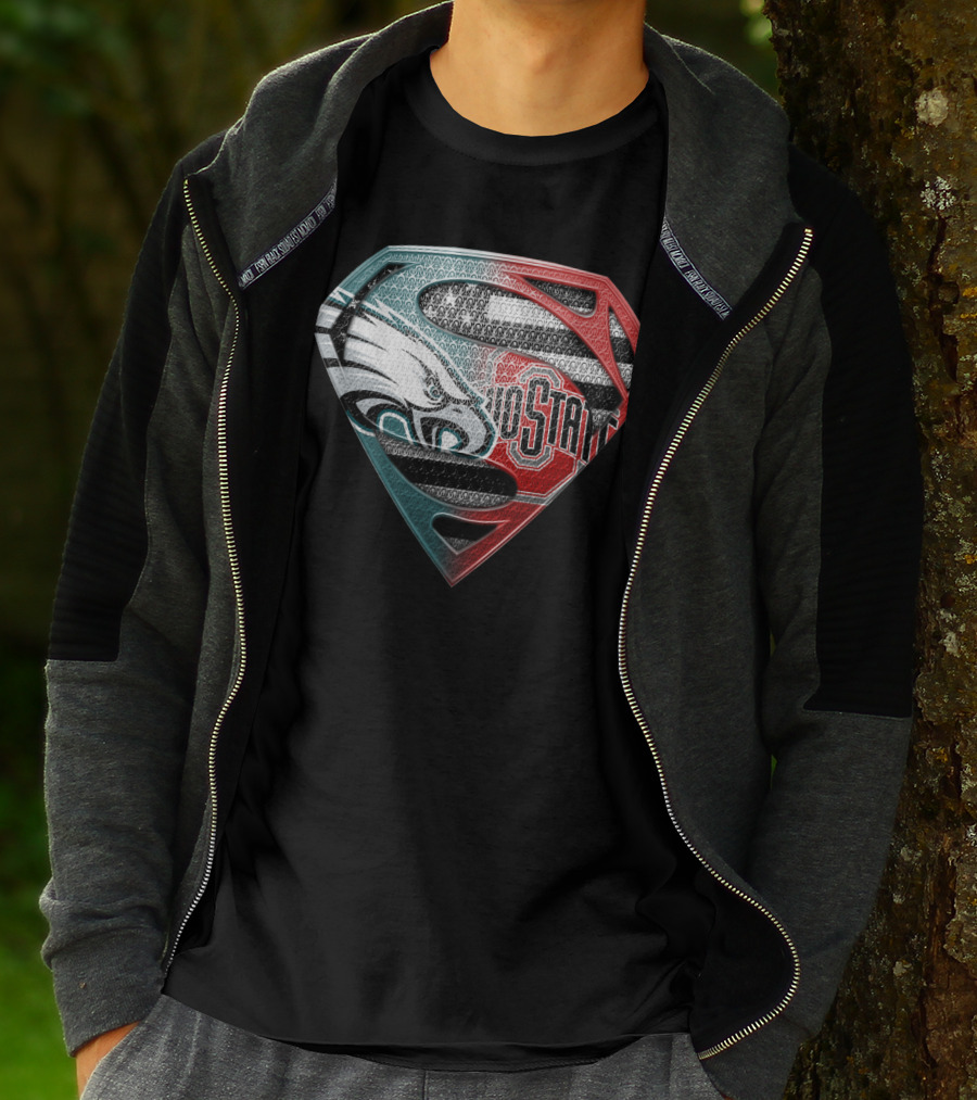 Philadelphia Eagles Ohio State Superman Shield T-Shirt