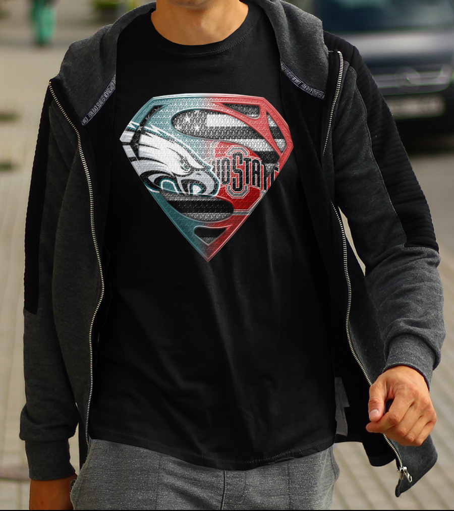Philadelphia Eagles Ohio State Superman Shield T-Shirt