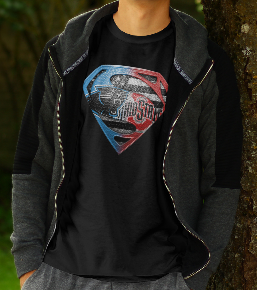 Carolina Panthers Ohio State Superman Shield T-Shirt