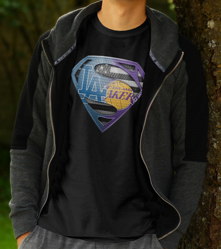 Lakers Superman Logo Los Angeles Basketball Icon Sspus156 T-Shirt