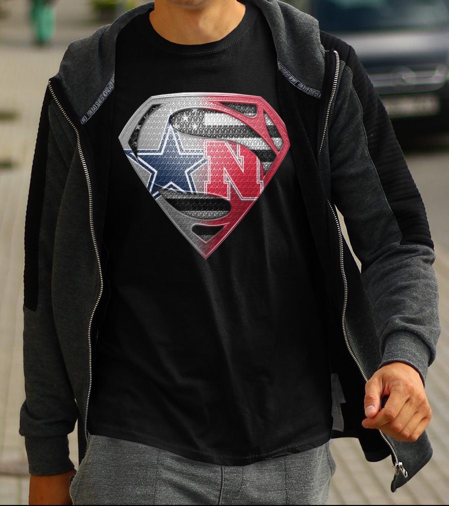 Cowboys Nebraska Fusion Superman Shield T-Shirt