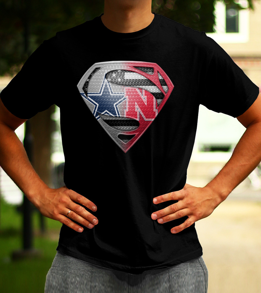 Cowboys Nebraska Fusion Superman Shield T-Shirt