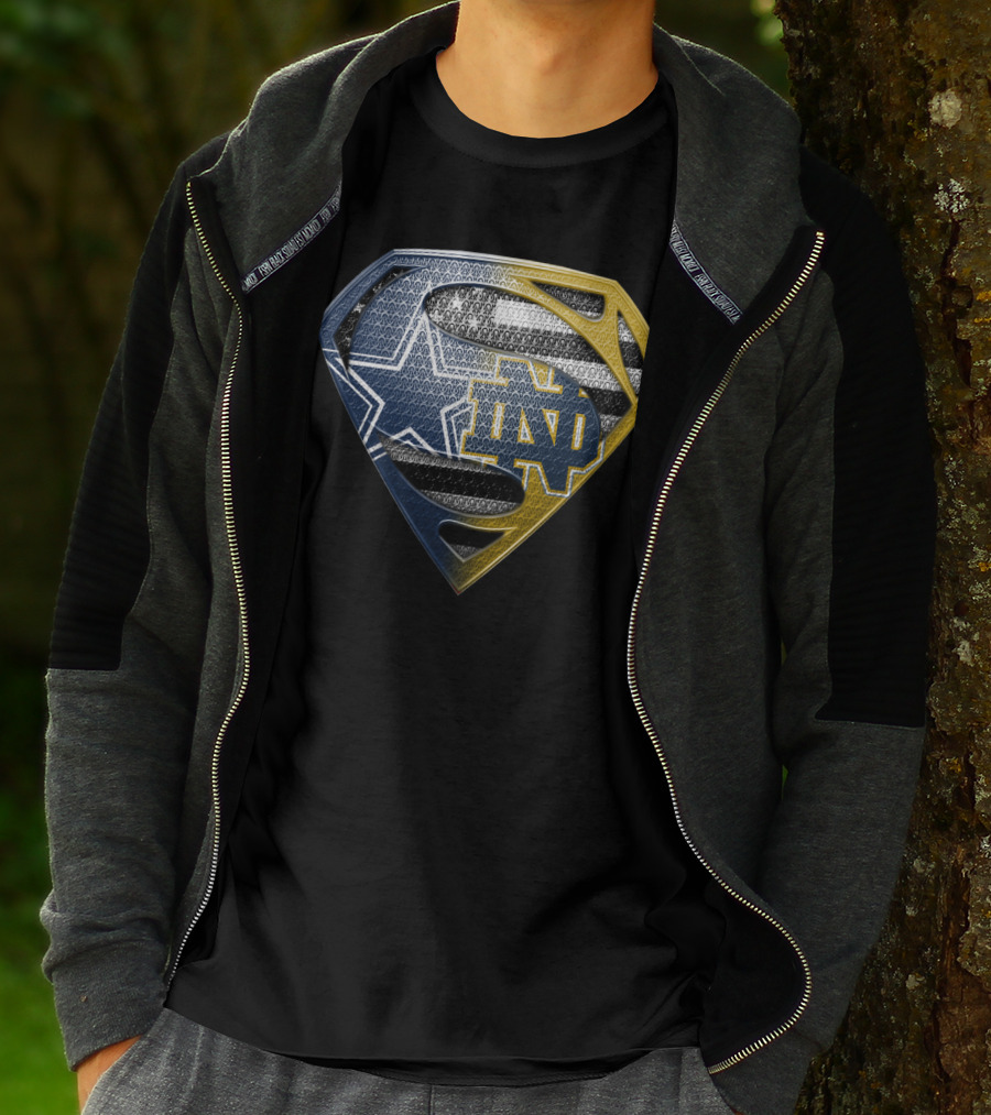 Notre Dame Dallas Cowboys Superman Shield T-Shirt