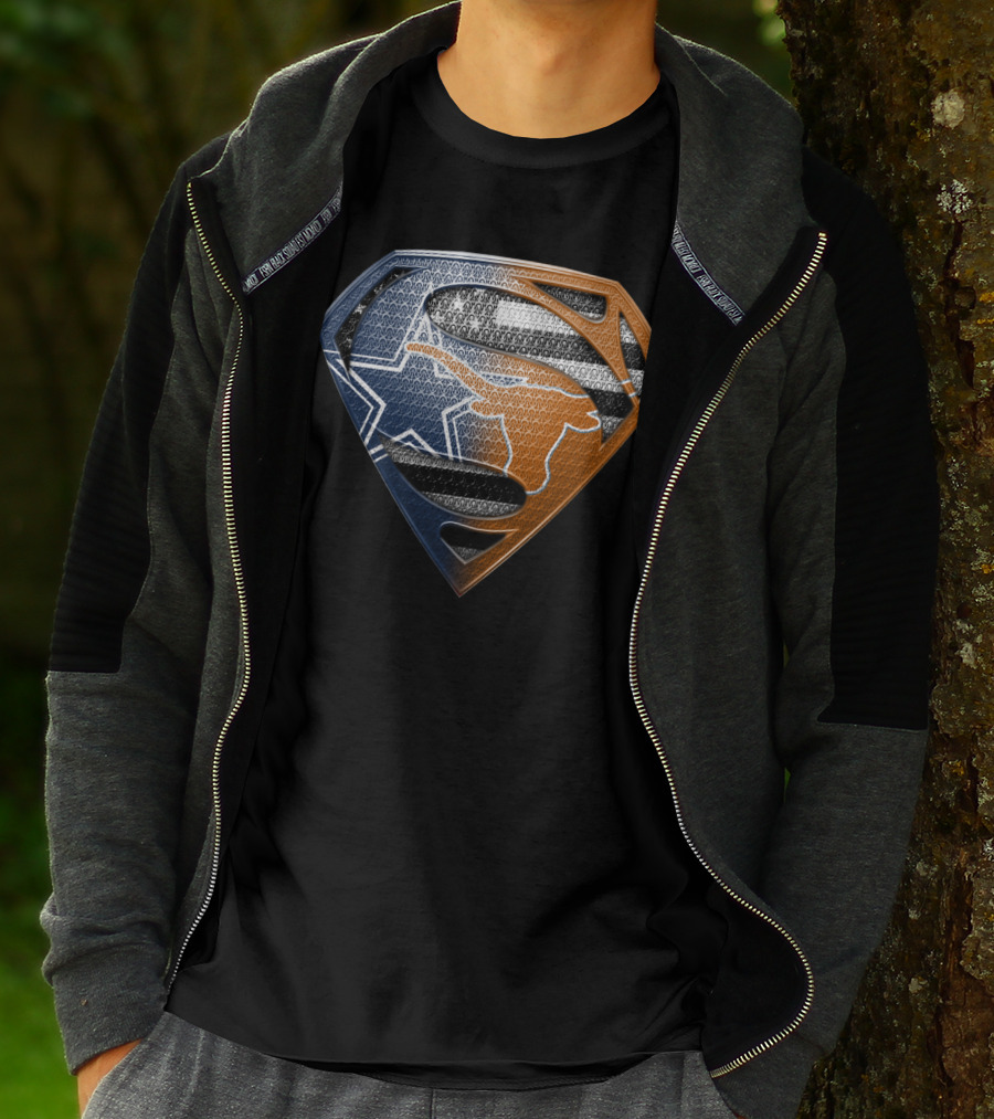 Texas Longhorns Dallas Cowboys Superman Logo Mashup T-Shirt