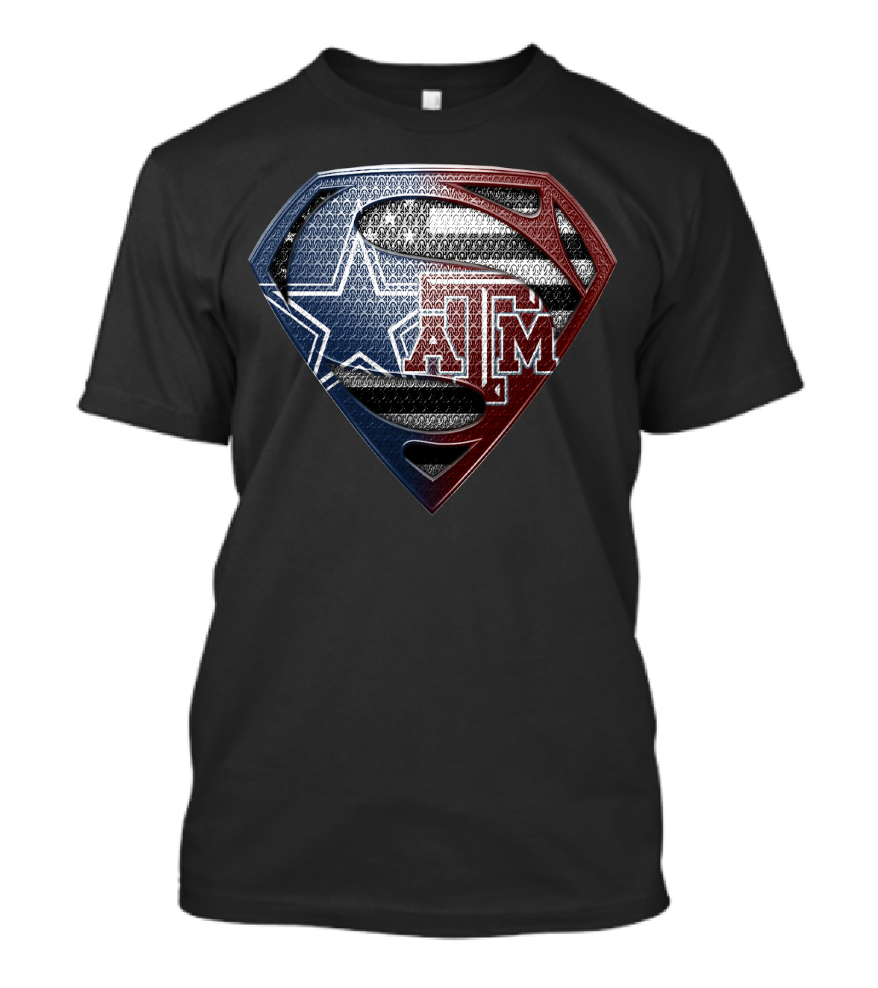 Texas A&M Superman Logo Texas Flag Star T-Shirt