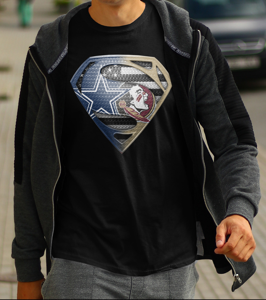 Cowboys Seminoles Superman Logo Fusion T-Shirt