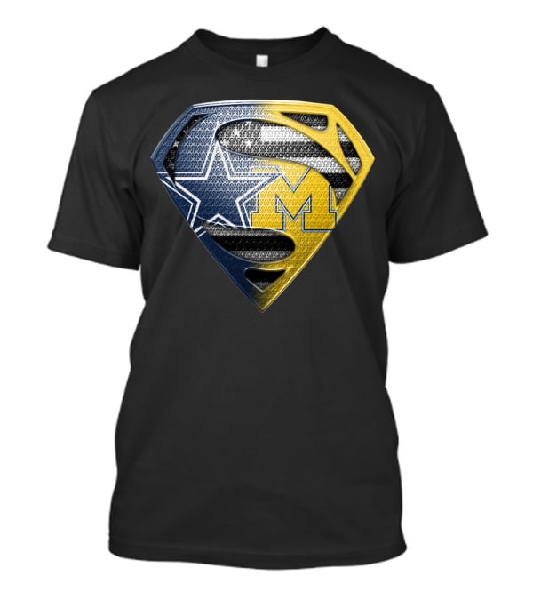 Superman Shield Dallas Cowboys Michigan Wolverines Logo Mashup T-Shirt