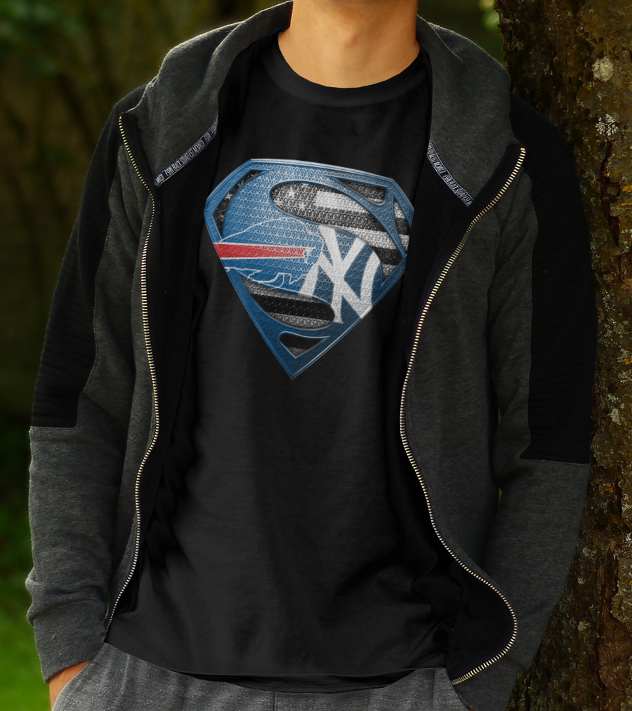 Buffalo Bills Superman New York Yankees T-Shirt