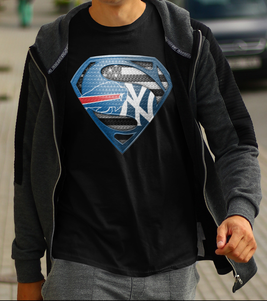 Buffalo Bills Superman New York Yankees T-Shirt