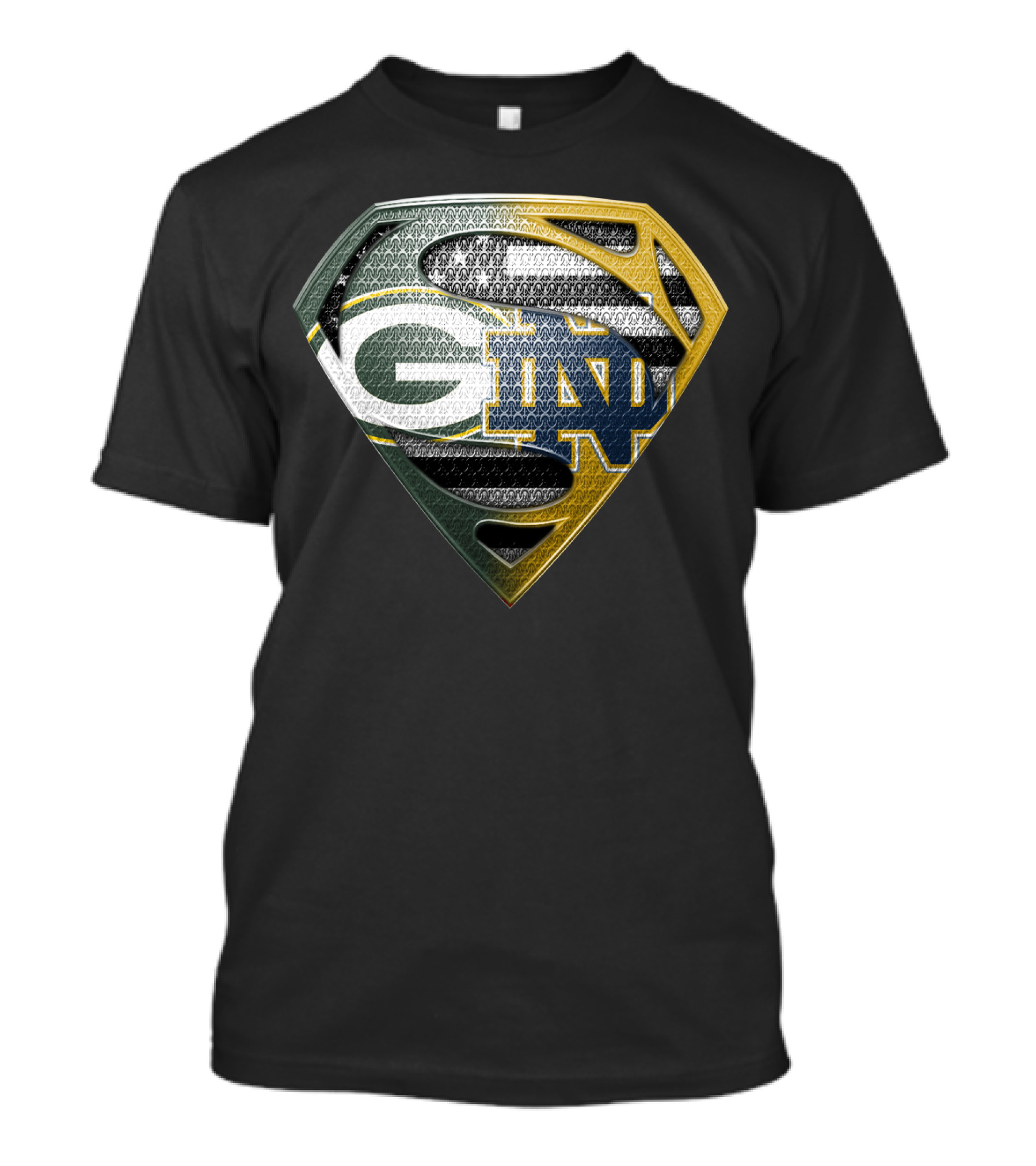 G Green Bay Packers Notre Dame Super Logo Fusion T-Shirt