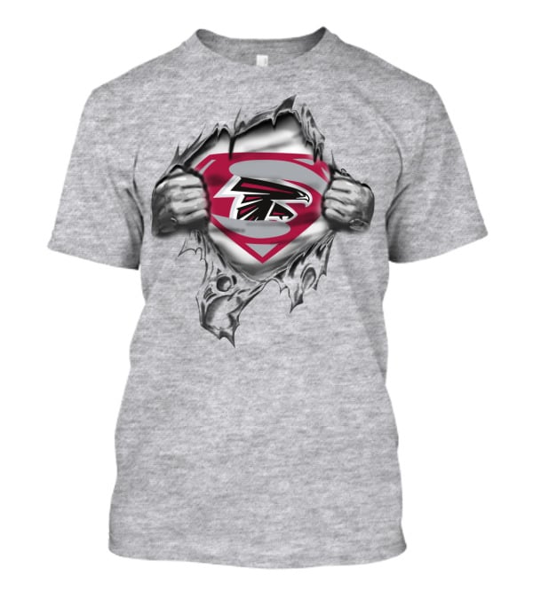 Atlanta Falcons Superman Logo Torn T-Shirt