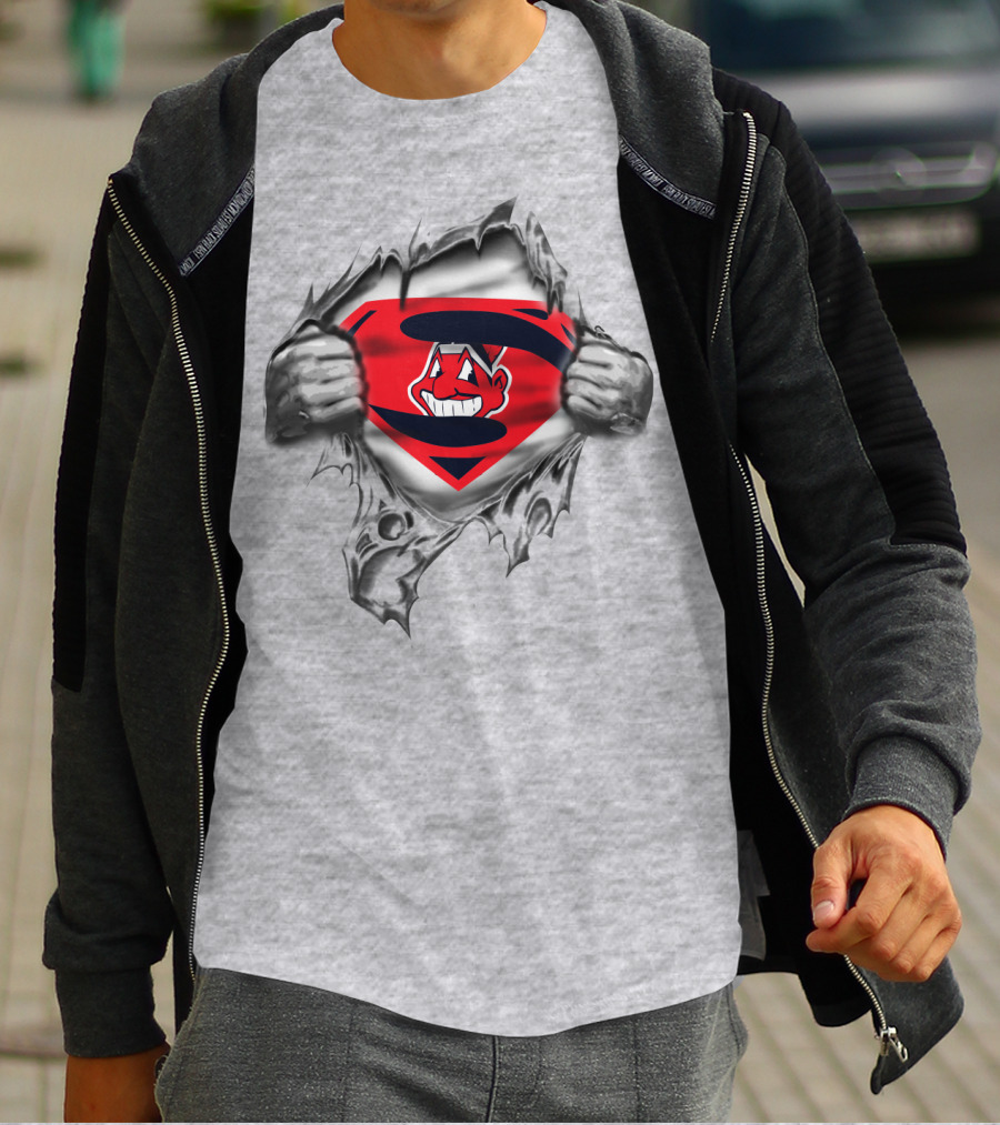 Superman Cleveland Baseball Chief Wahoo Logo Spmxa030 T-Shirt