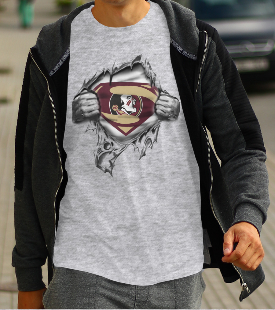 Fsu Seminoles Superman Chest Tear T-Shirt