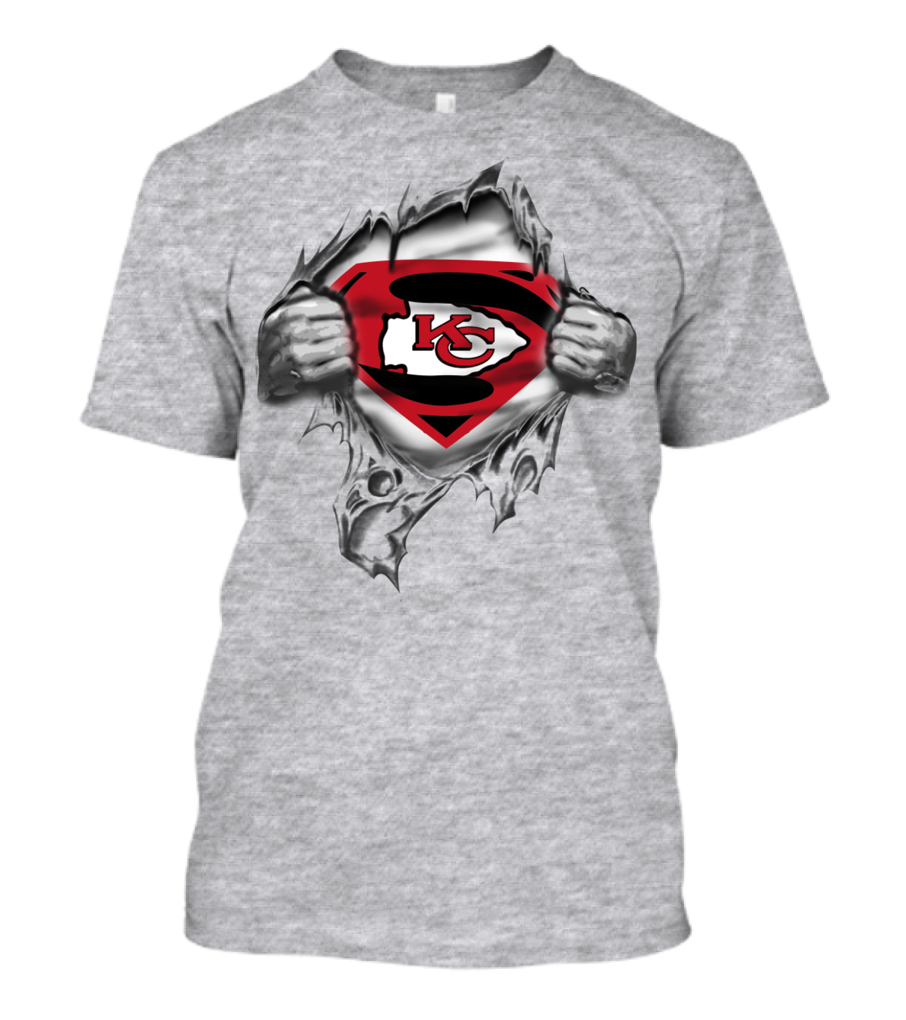 Kc Chiefs Superman Logo Tear T-Shirt