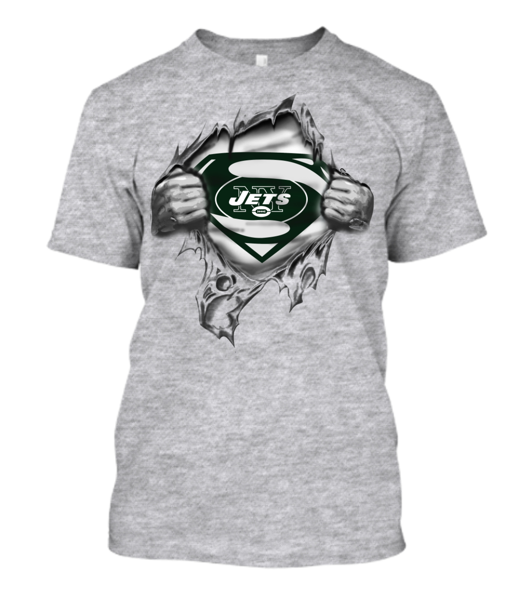 Superman New York Jets Logo Inside Torn Chest T-Shirt