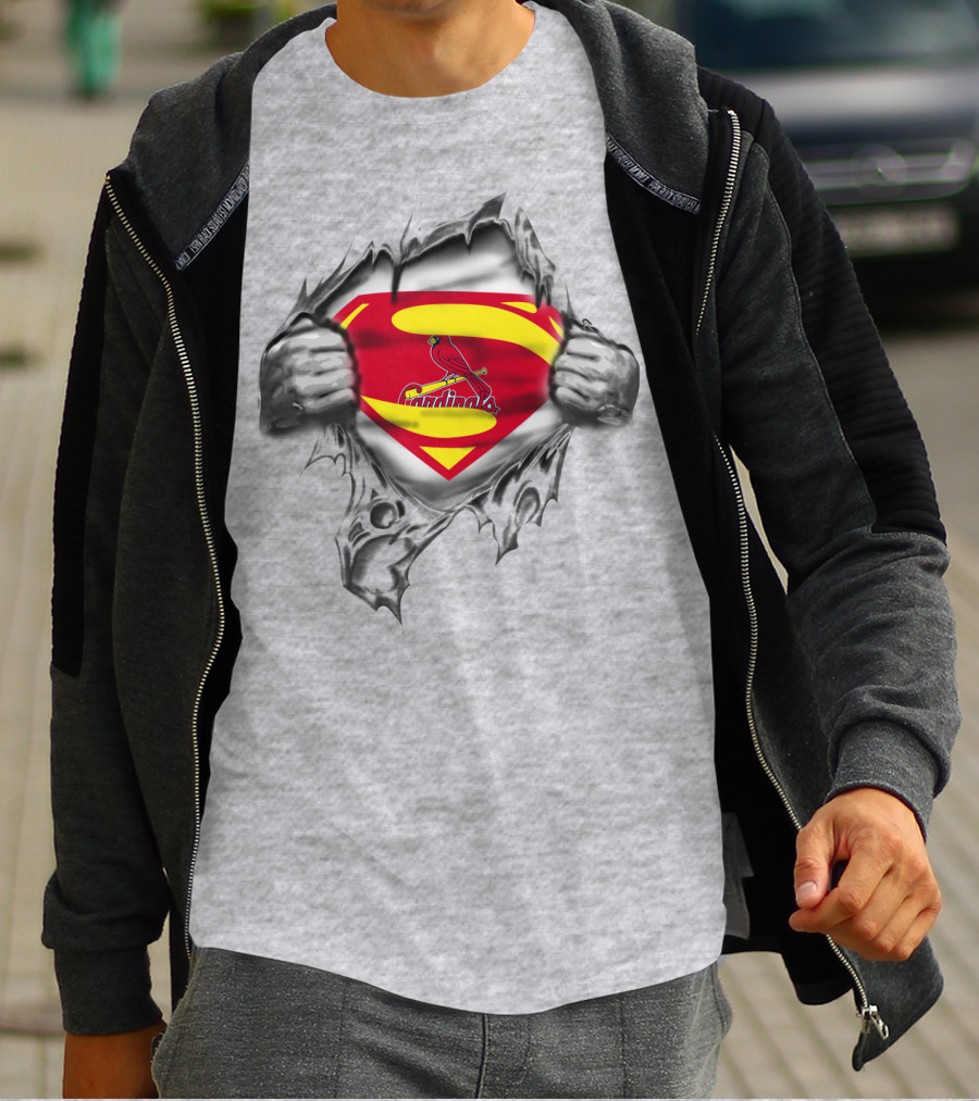 St. Louis Cardinals Superman Logo Peel-Away T-Shirt
