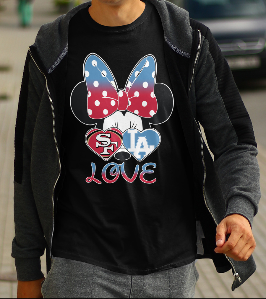 Minnie Mouse Sf 49ers La Dodgers Love T-Shirt