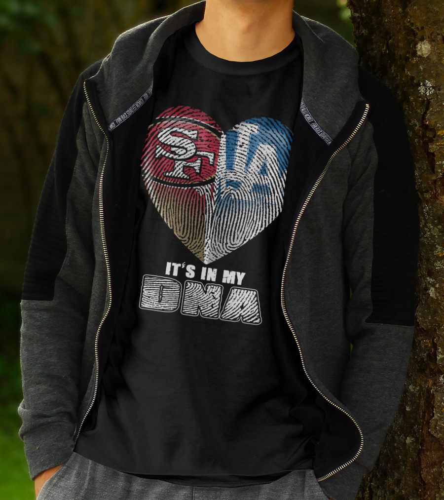 It's In My Dna La Sf Heart Fingerprint T-Shirt