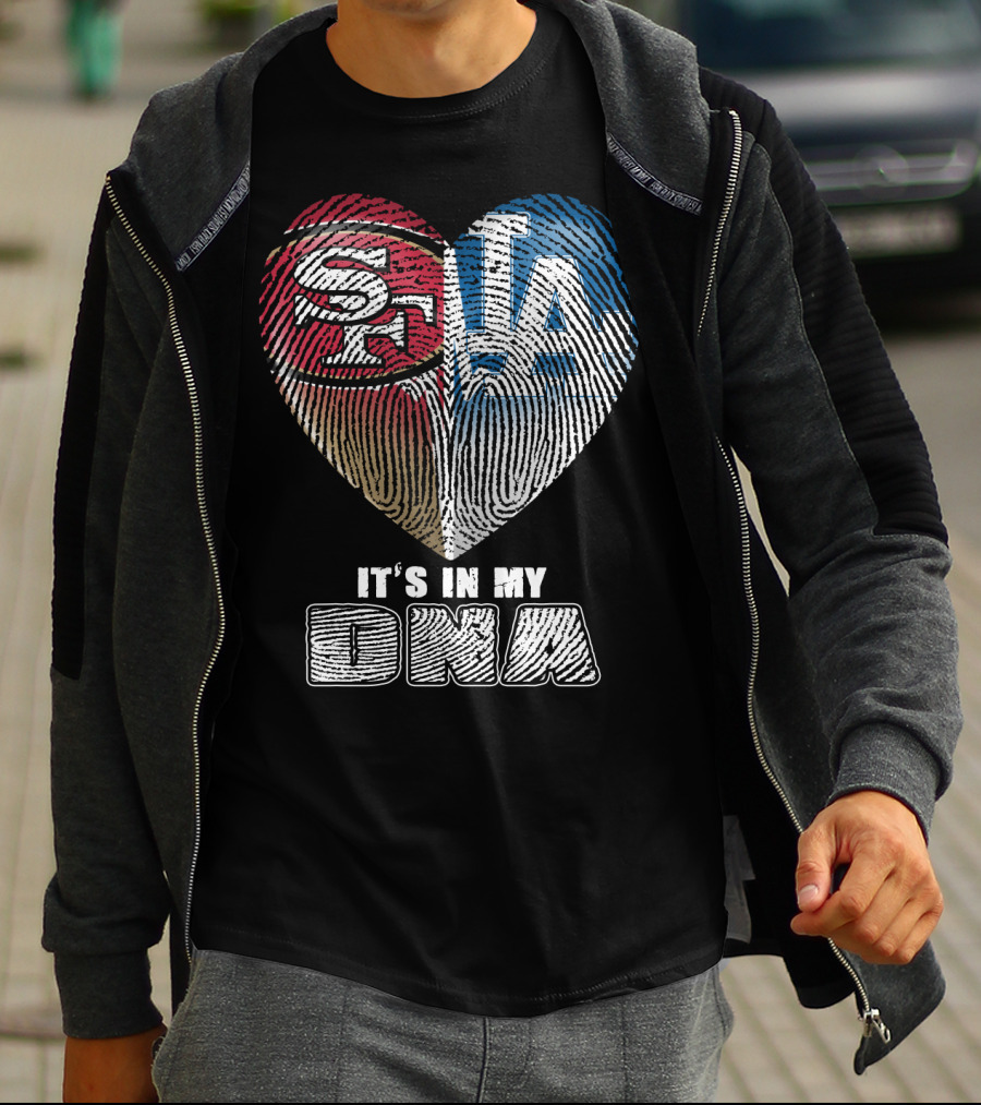 It's In My Dna La Sf Heart Fingerprint T-Shirt