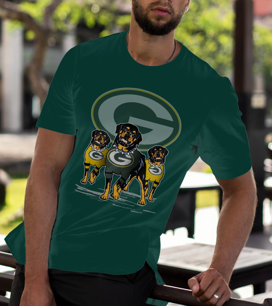Green Bay Packers Rottweiler Trio T-Shirt