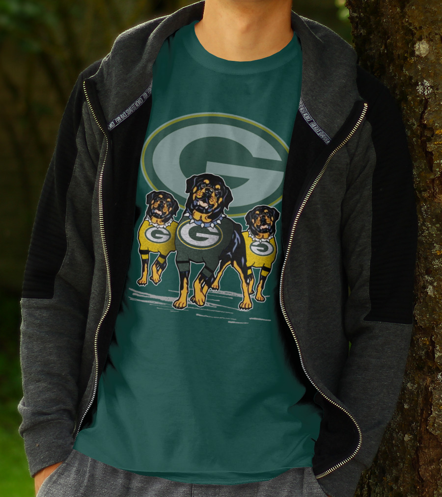 Green Bay Packers Rottweiler Trio T-Shirt