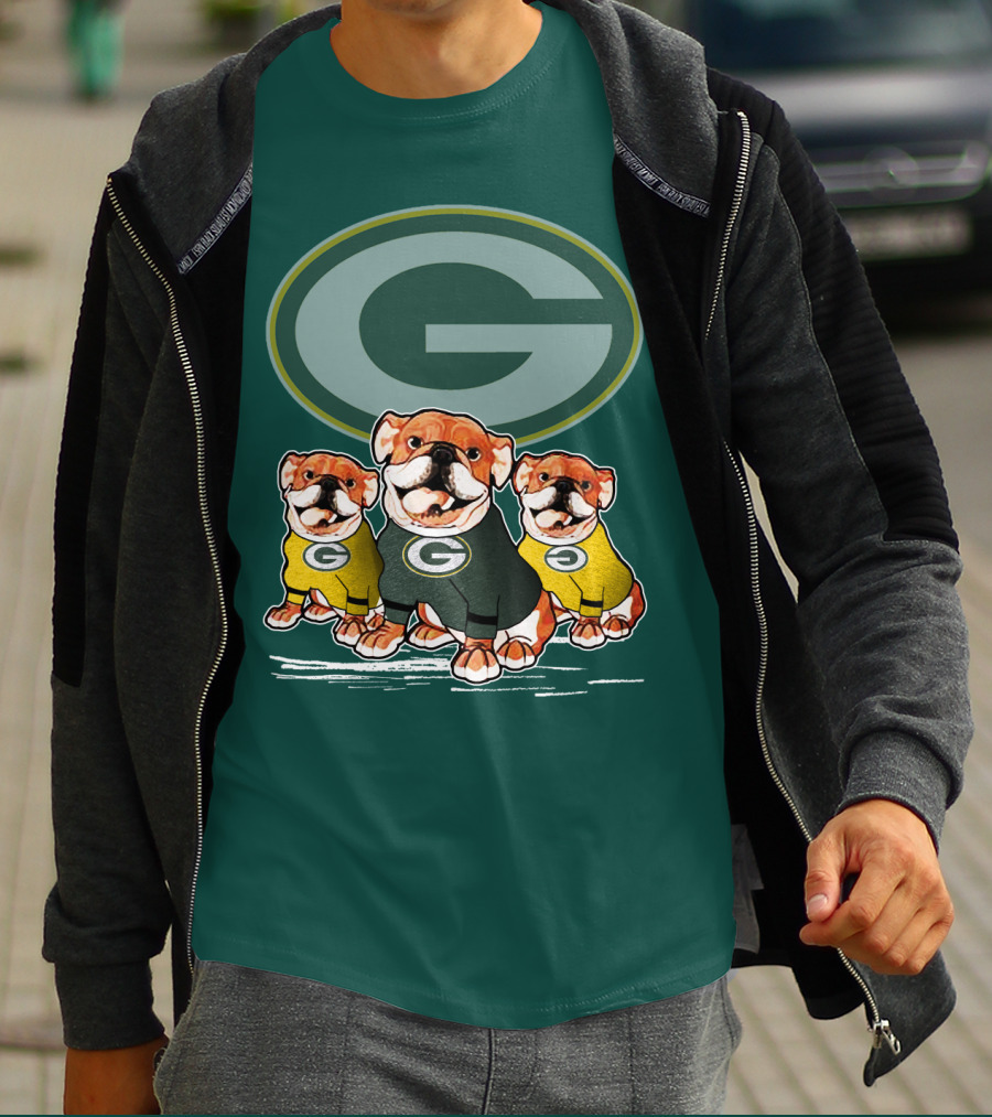 Green Bay Packers Dogs Trio T-Shirt
