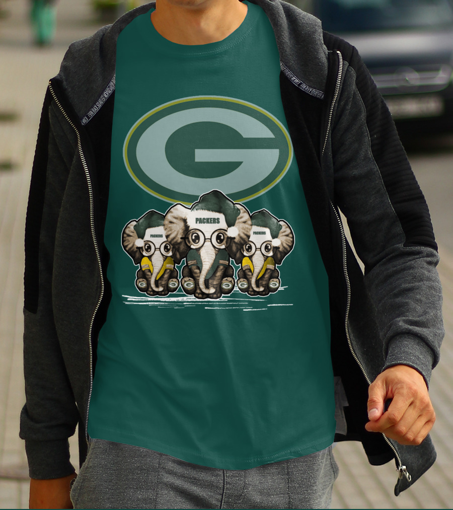 Green Bay Packers Elephants Logo Packers T-Shirt