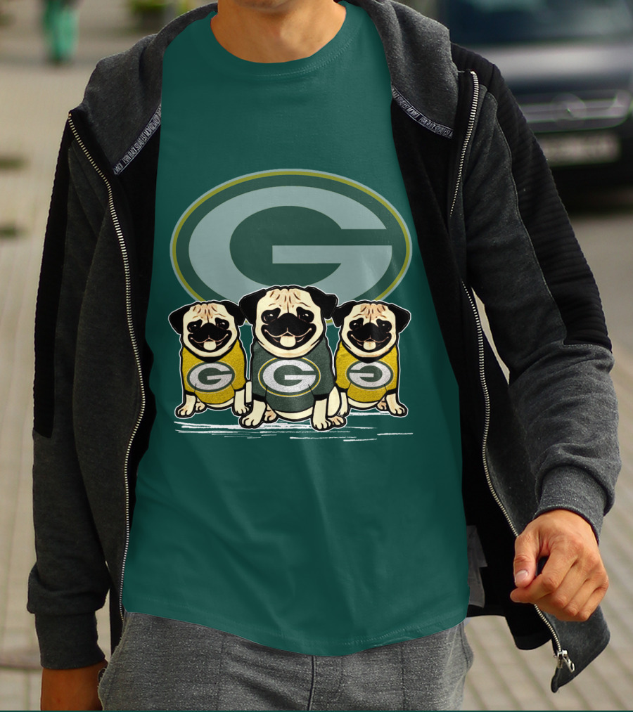 Green Bay Packers G Logo Pugs T-Shirt