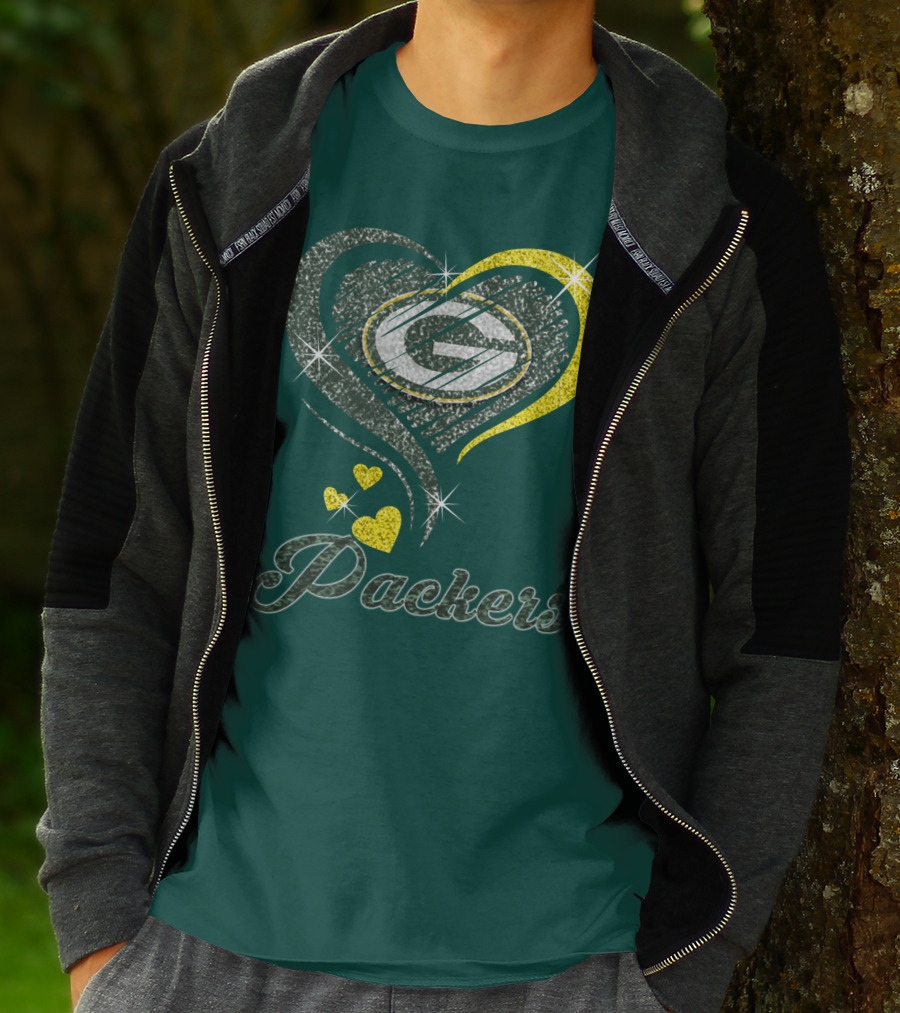 Packers Heart Logo Sparkle T-Shirt