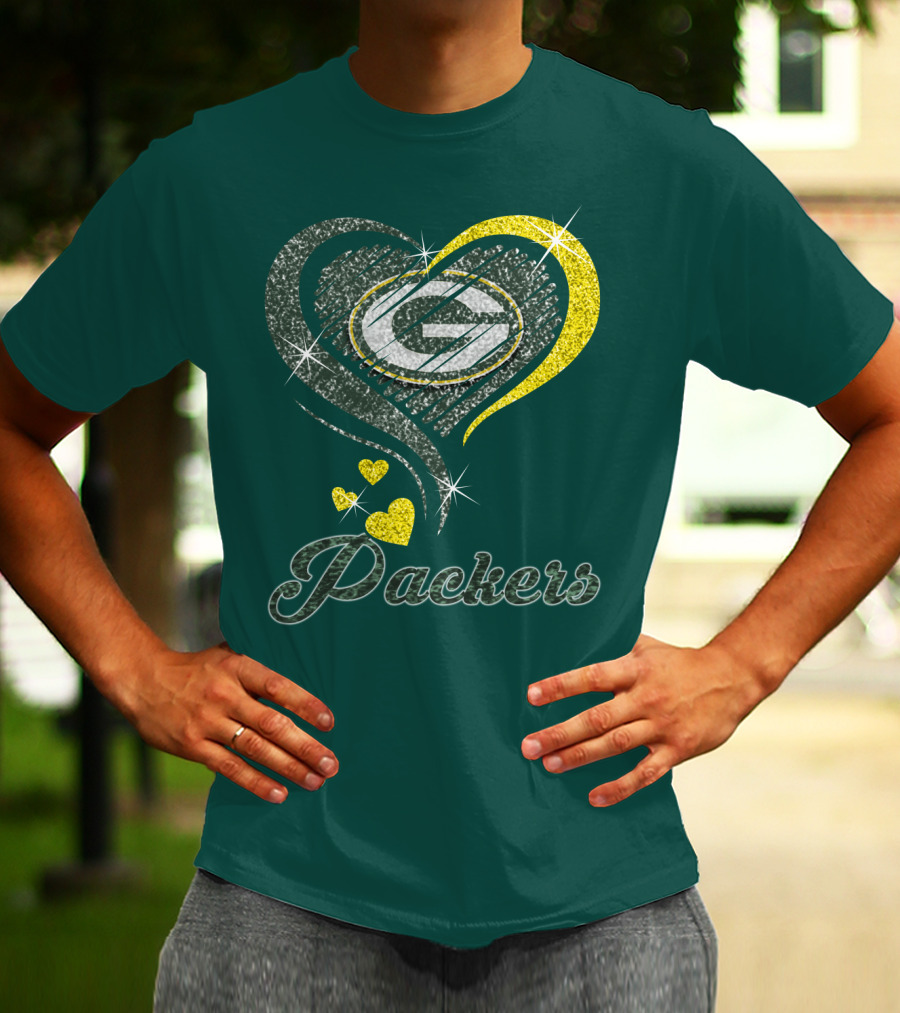 Packers Heart Logo Sparkle T-Shirt
