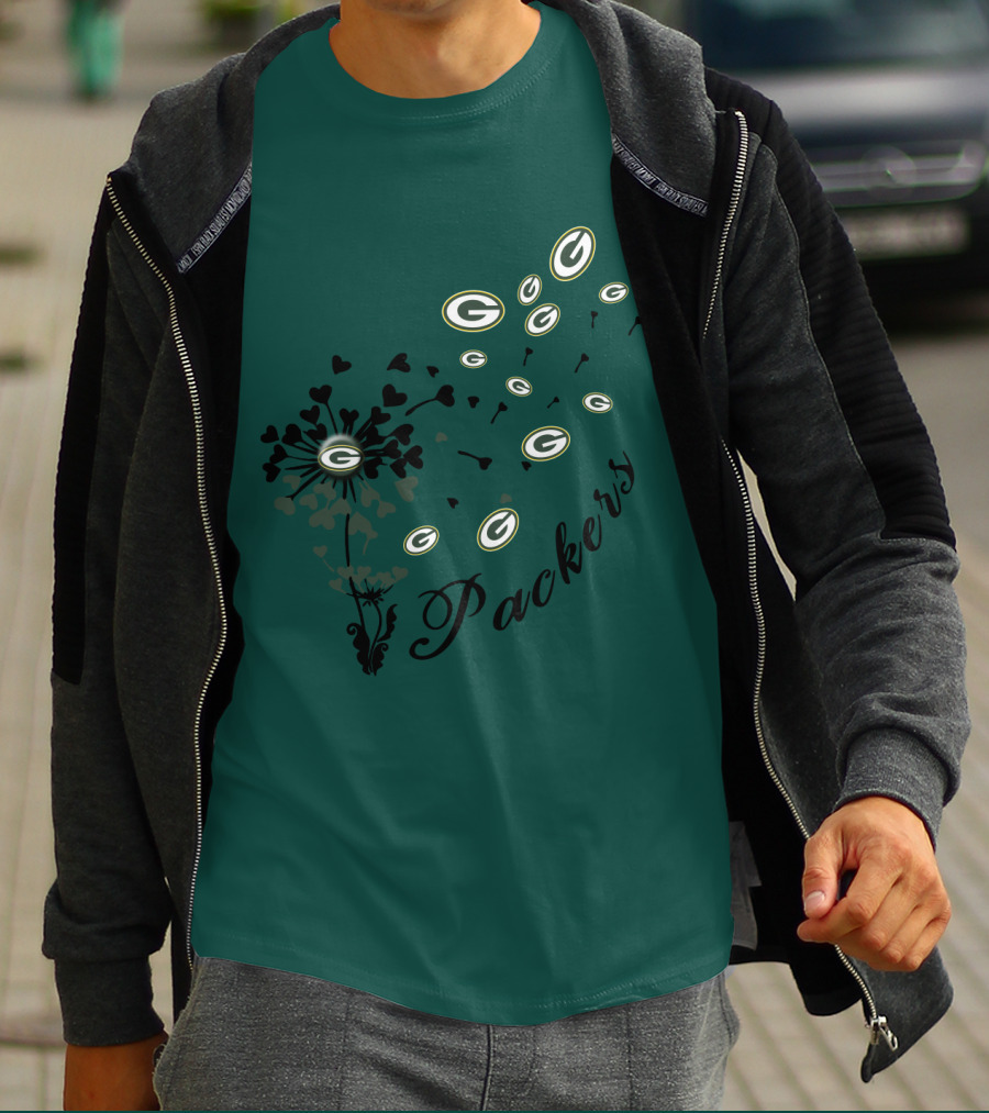 Packers Green Bay Hearts And Blossoms T-Shirt