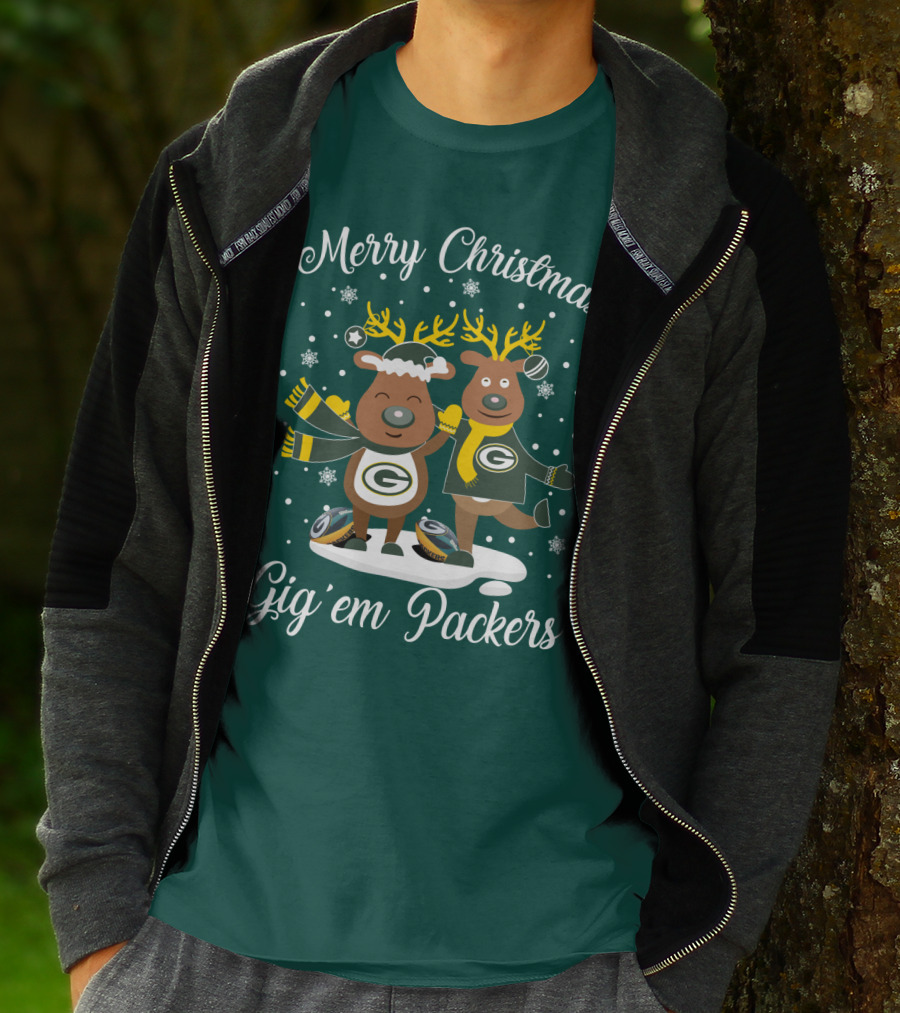 Merry Christmas Gig 'Em Green Bay Packers T-Shirt