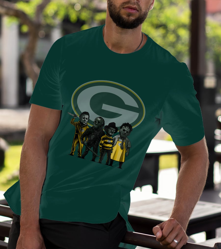 Green Bay Packers Horror Icons Characters T-Shirt