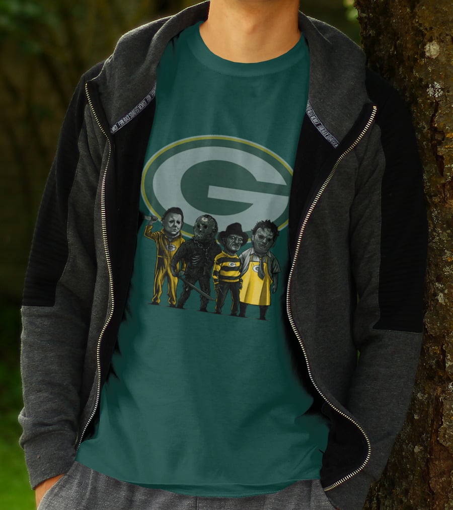 Green Bay Packers Horror Icons Characters T-Shirt