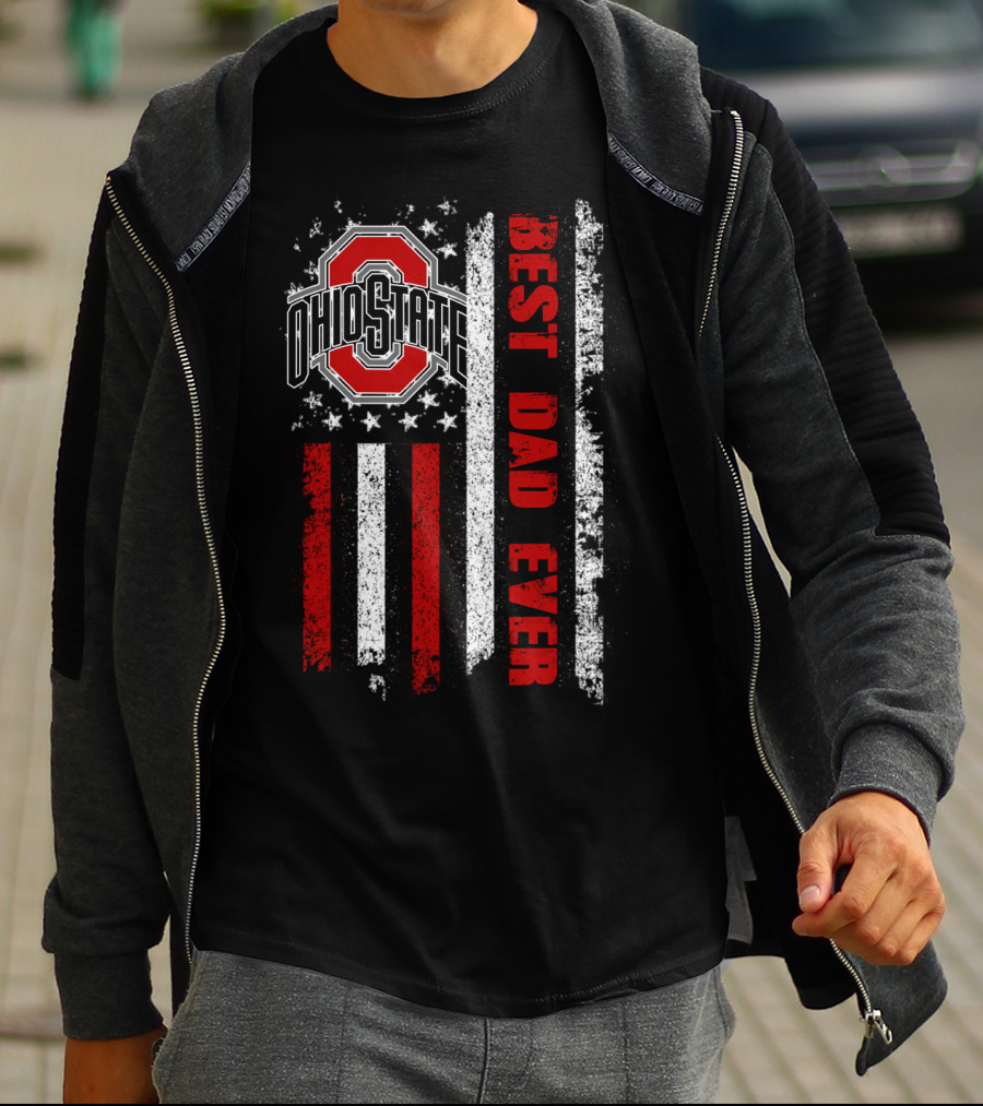 Ohio State Best Dad Ever Flag T-Shirt