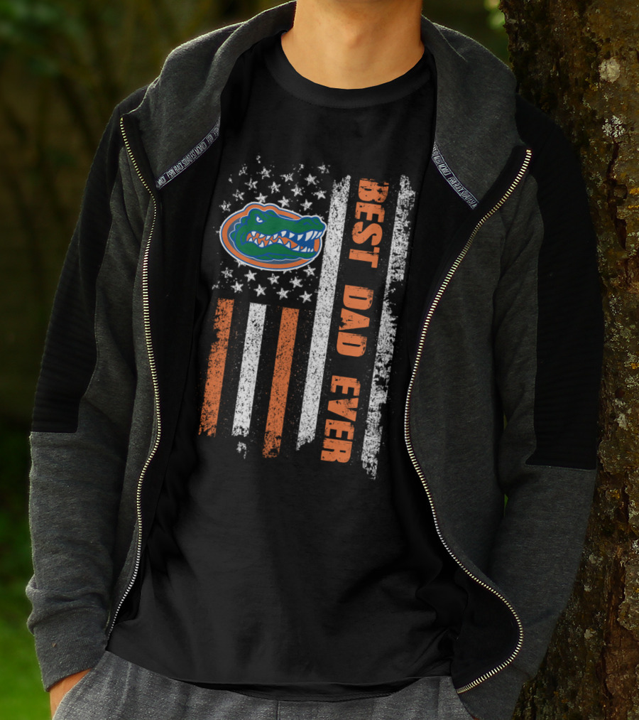 Best Dad Ever Florida Gators American Flag T-Shirt