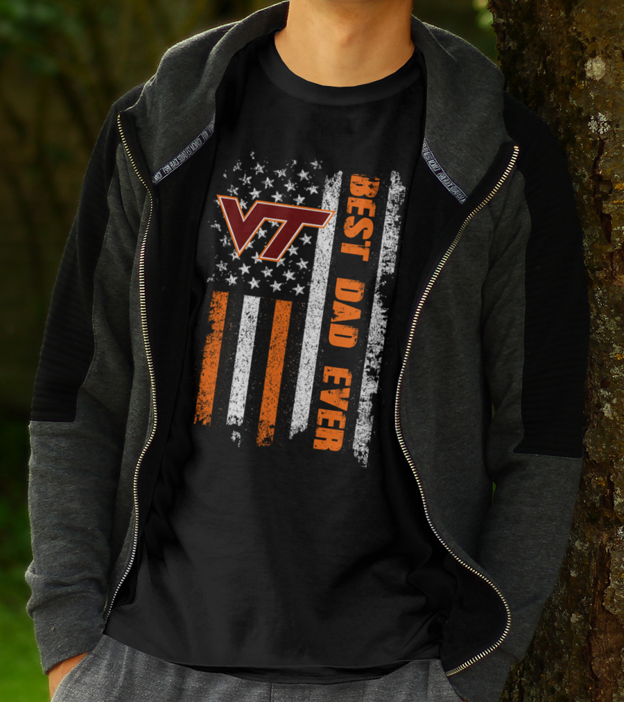 Vt Best Dad Ever American Flag T-Shirt