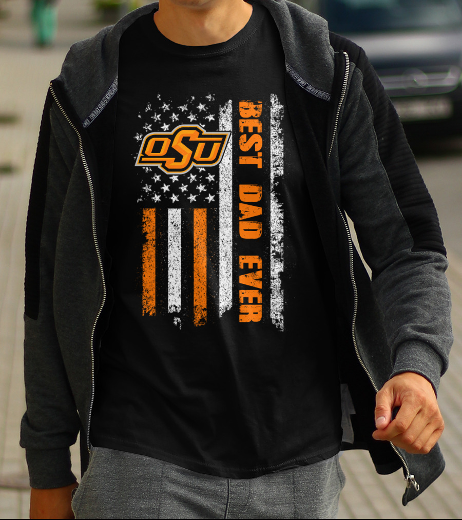 Osu Best Dad Ever American Flag T-Shirt