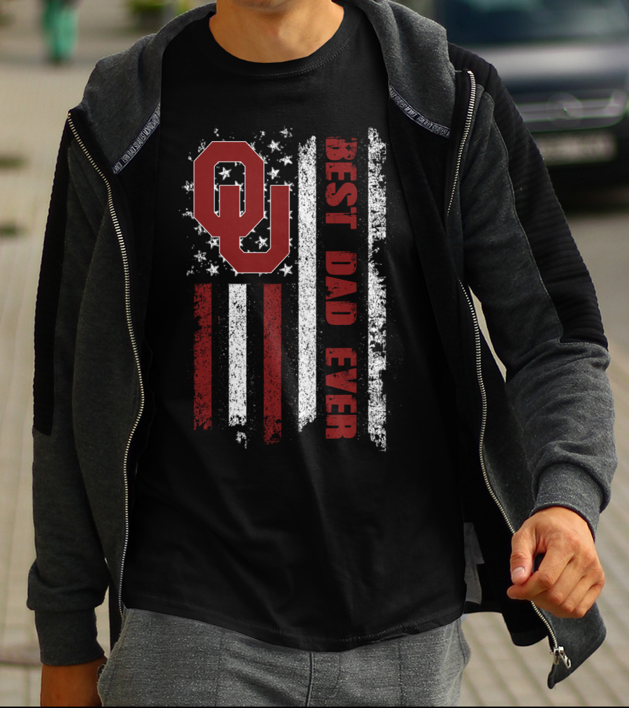 Ou Best Dad Ever American Flag T-Shirt