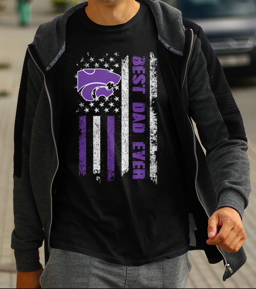 Kansas State Wildcats Best Dad Ever Flag T-Shirt