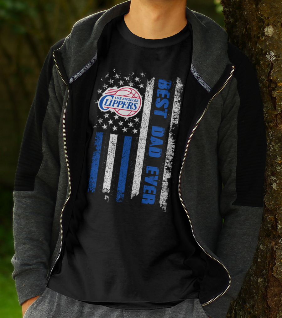 Los Angeles Clippers Best Dad Ever American Flag T-Shirt