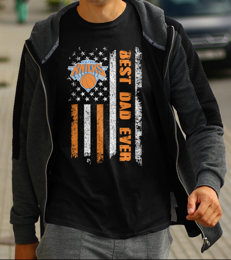 New York Knicks Best Dad Ever Flag Evd T-Shirt
