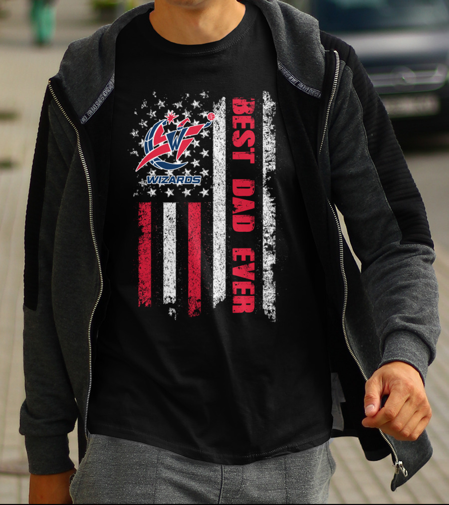 Washington Wizards Best Dad Ever Stars And Stripes T-Shirt
