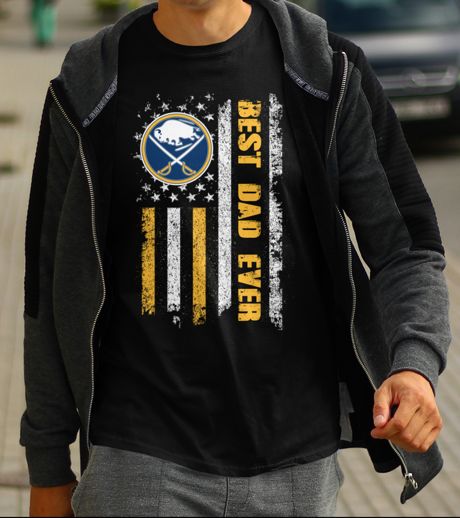 Best Dad Ever Buffalo Sabres Flag T-Shirt