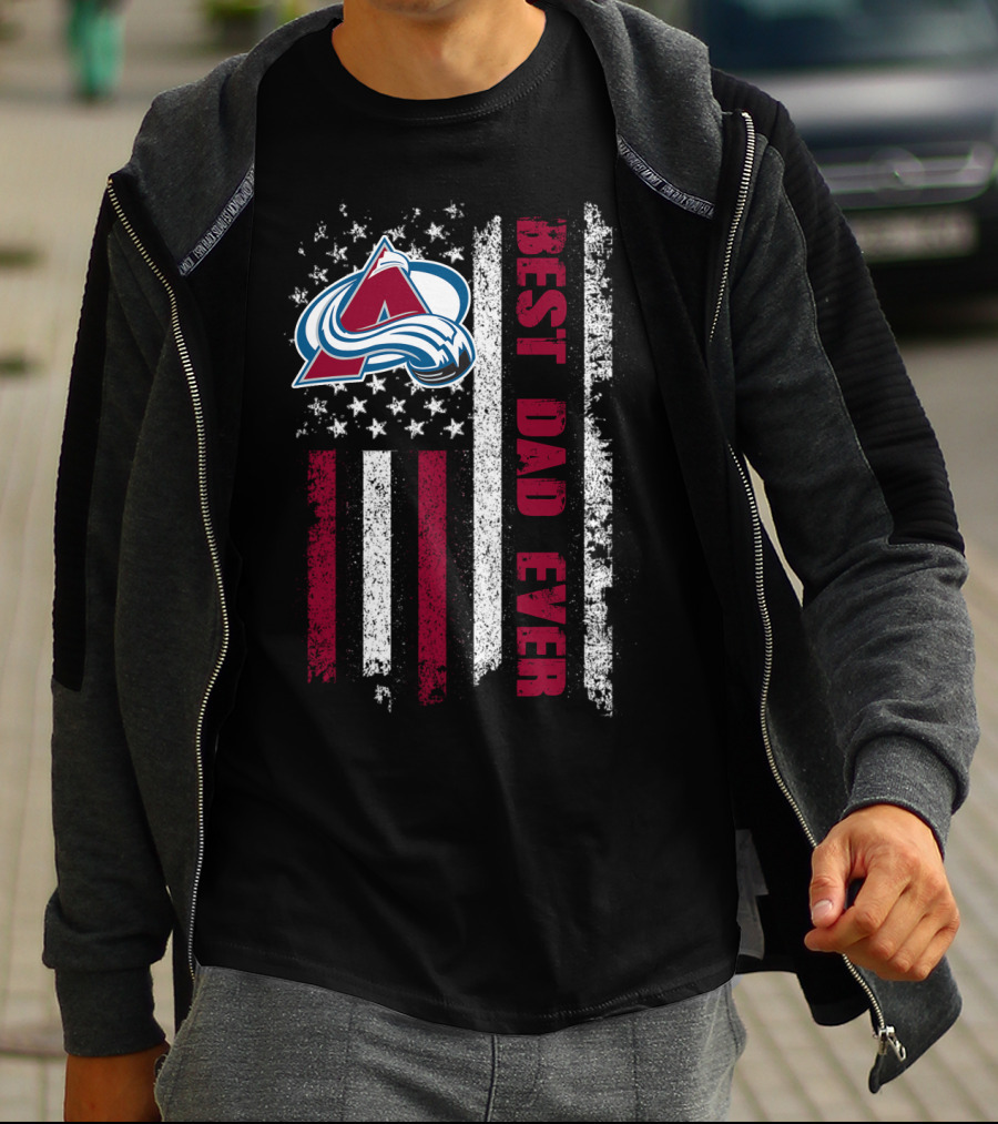 Colorado Avalanche Best Dad Ever American Flag T-Shirt