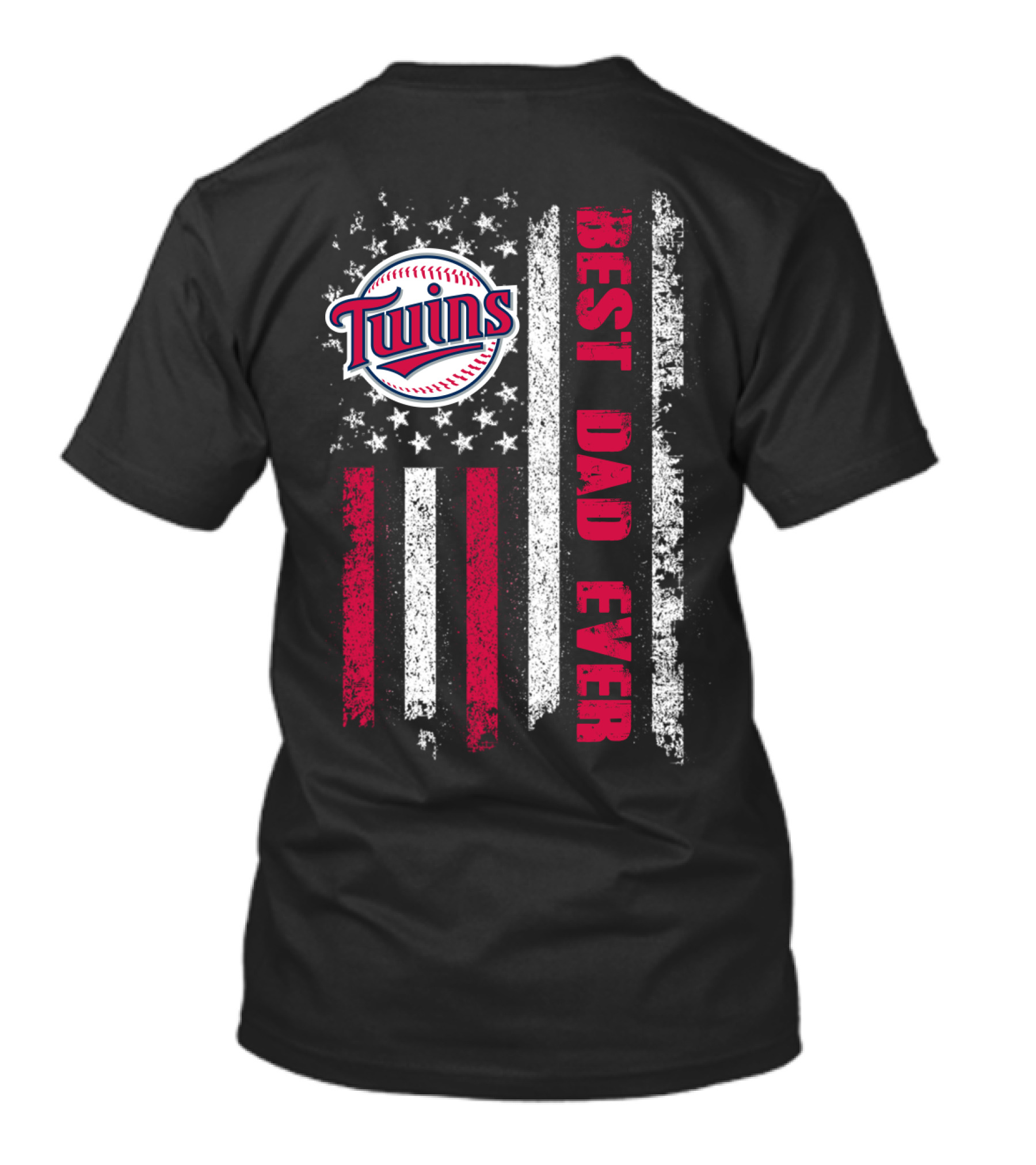 Twins Best Dad Ever American Flag Evd T-Shirt