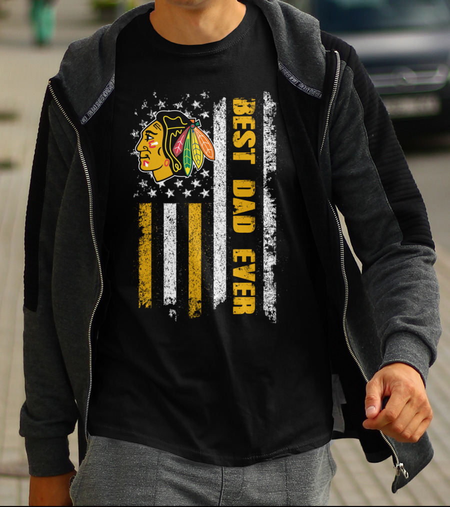 Best Dad Ever Vintage Flag And Native Head T-Shirt