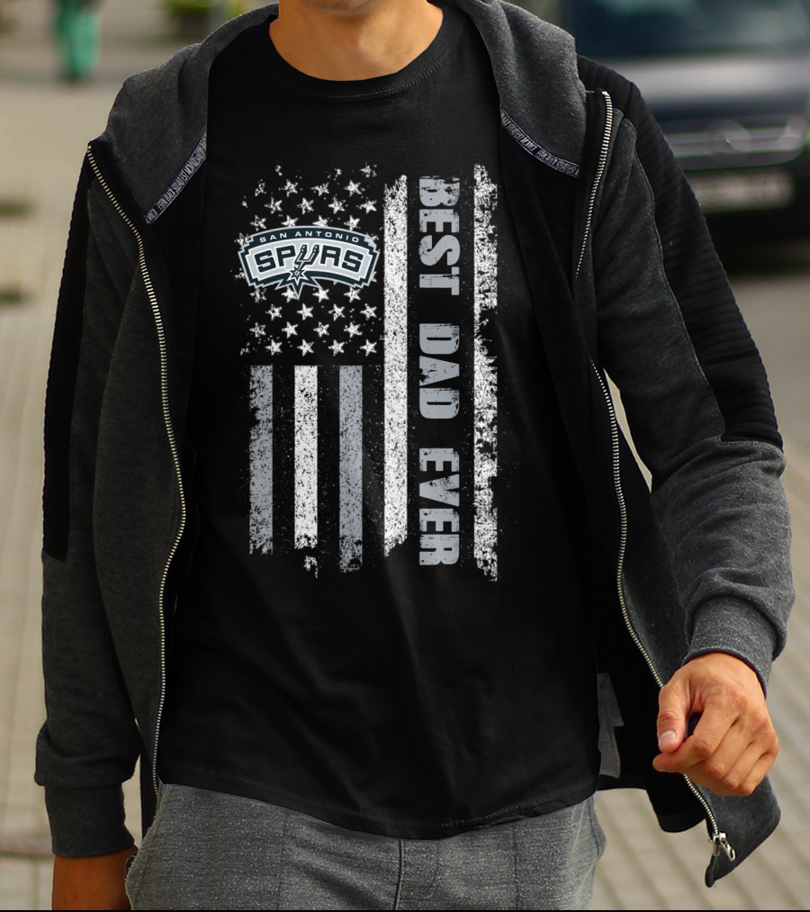 San Antonio Spurs Best Dad Ever American Flag Evd 102 T-Shirt