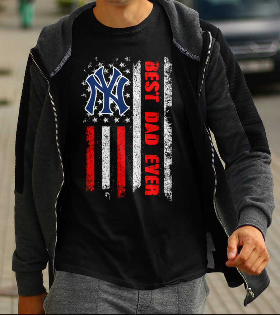 Ny Yankees Best Dad Ever American Flag Evd 105 T-Shirt